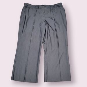 Ashley Stewart Grey Wide Leg Dress Pants Size 24 Flawed
